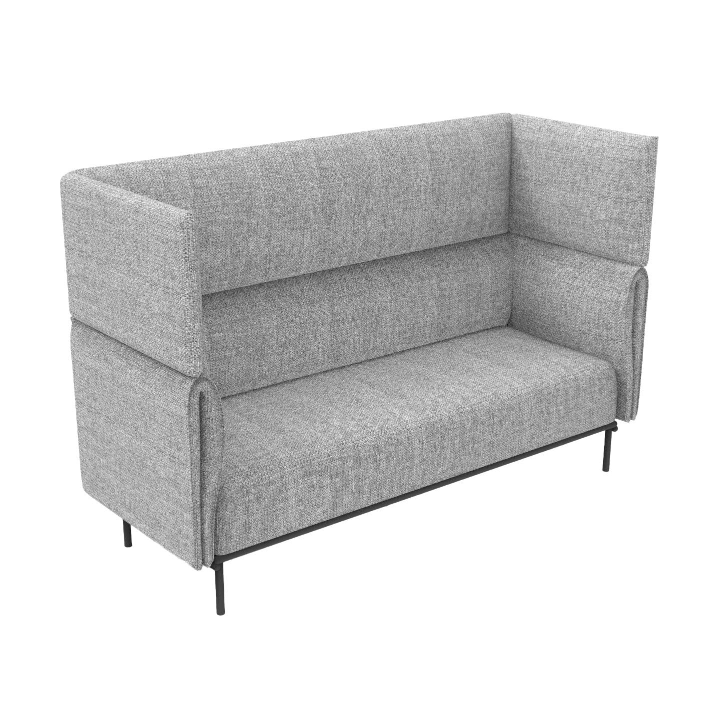 Velto 3 Seater Acoustic Lounge in light green upholstery with black base