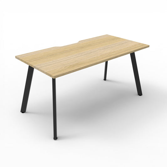 Eternity Single Sided Workstation natural oak finish product view for office furniture hire