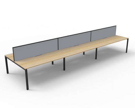 Infinity 6 Person Back to Back Workstation with desk screens