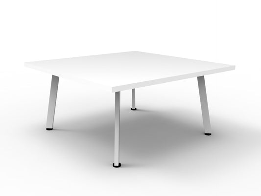 Eternity Square Coffee Table Hire in white - front view