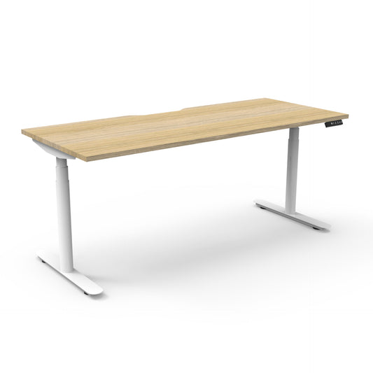 Halo+ Single Sided Desk natural oak finish product view for office furniture hire