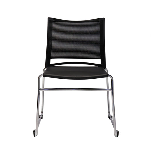 Rapidline PMV-BK Stackable Mesh Back Visitor Chair