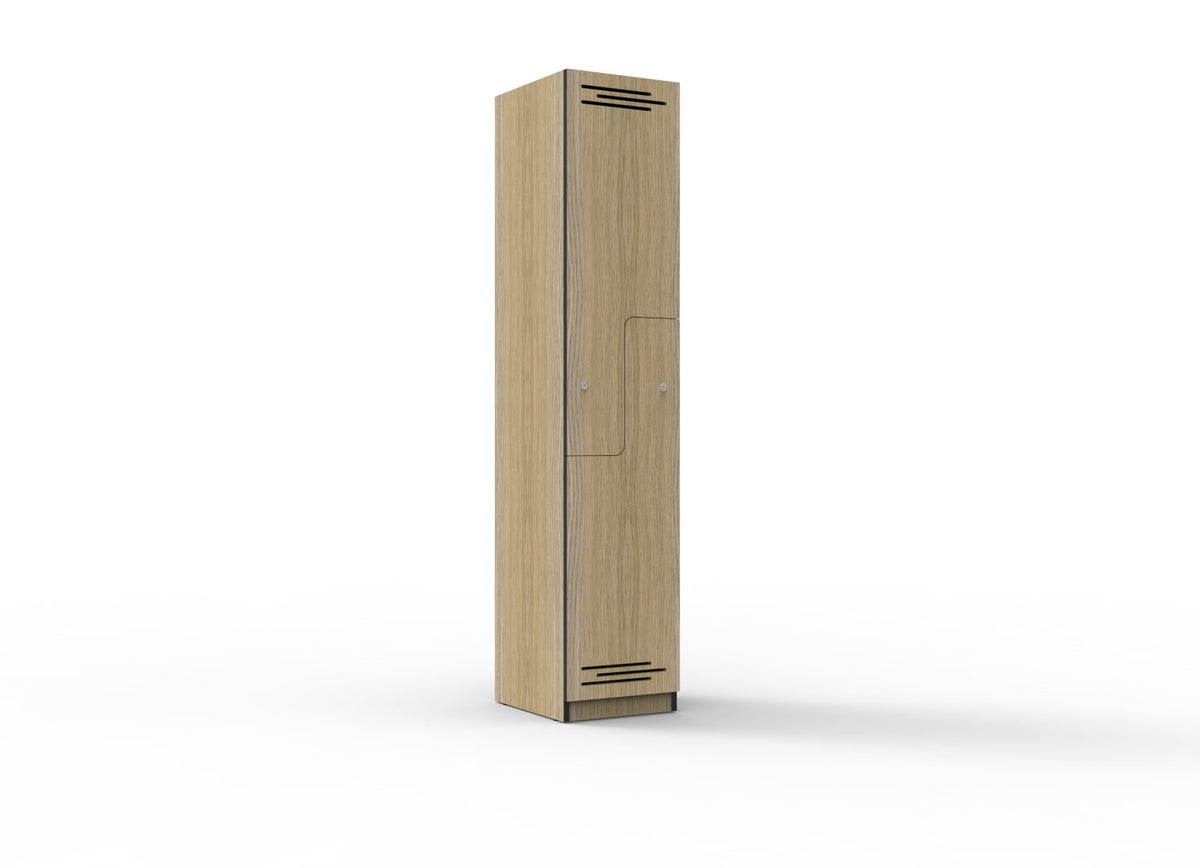 2 Door Step Door Melamine Locker Hire in black - front view