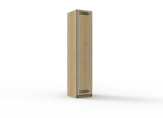 2 Door Step Door Melamine Locker Hire in black - front view