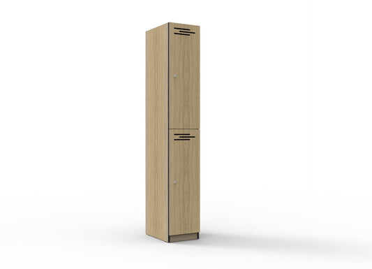 2 Door Melamine Locker Hire in black - front view