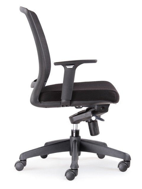 Hartley Task mesh chair side view for commercial chair hire