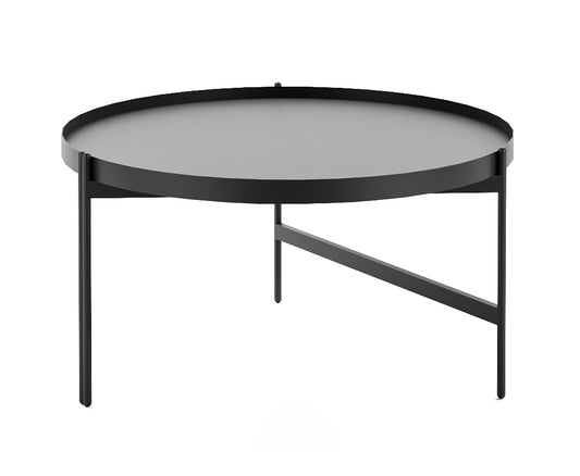 Nido Round Coffee Table Hire in black - angled view
