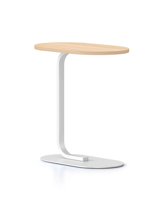 Selene Side Table Hire in white - angled view