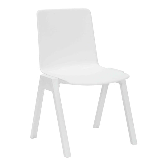 Academy Stacking Chair white shell side view for training rooms
