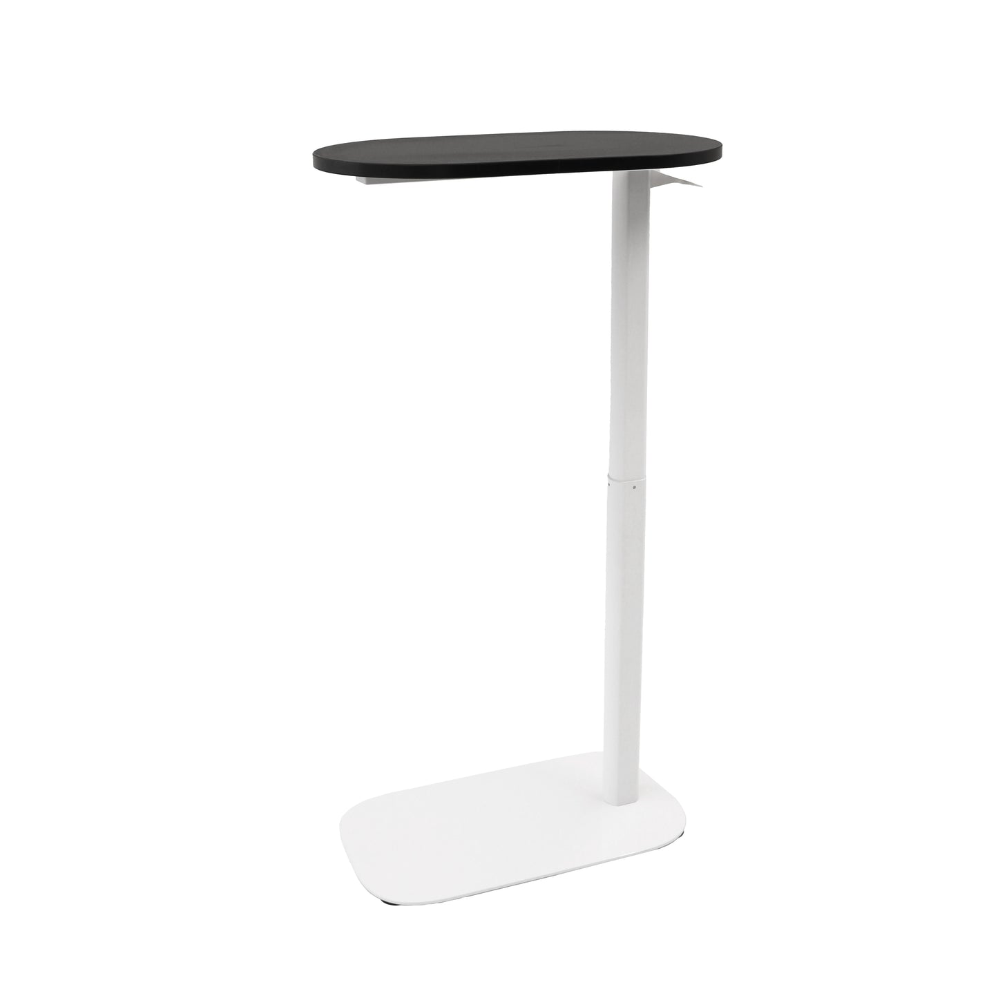 EOS Height Adjustable Side Table black melamine top with white frame