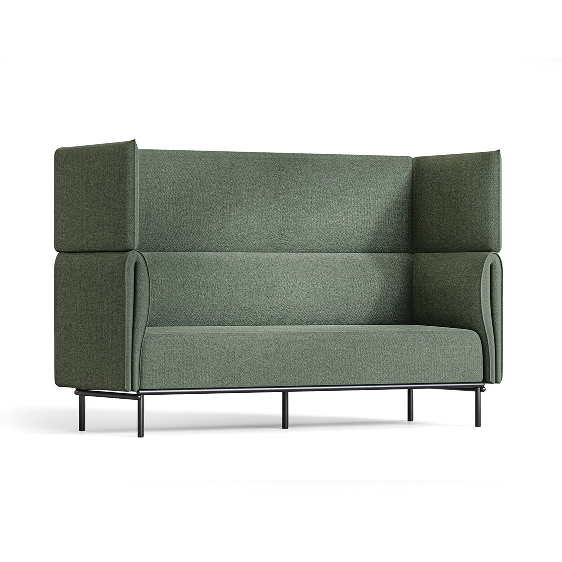 Angled view of Velto 3 Seater Lounge in olive upholstery