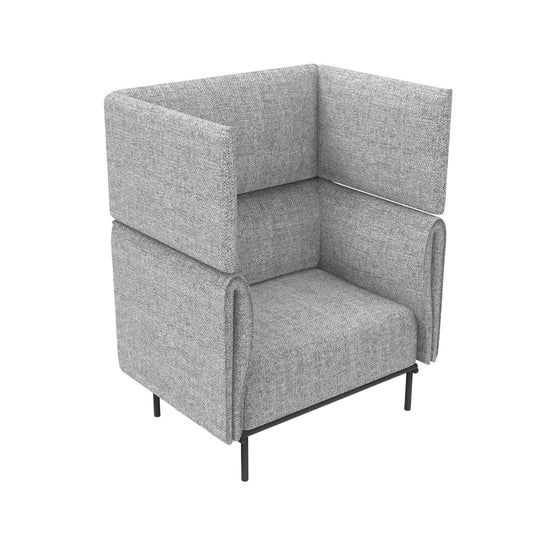 Velto 1 Seater Acoustic Lounge in light green upholstery with black base