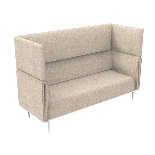 Velto 3 Seater Acoustic Lounge in stone upholstery with white base