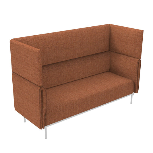 Velto 3 Seater Acoustic Lounge in rust upholstery with white base