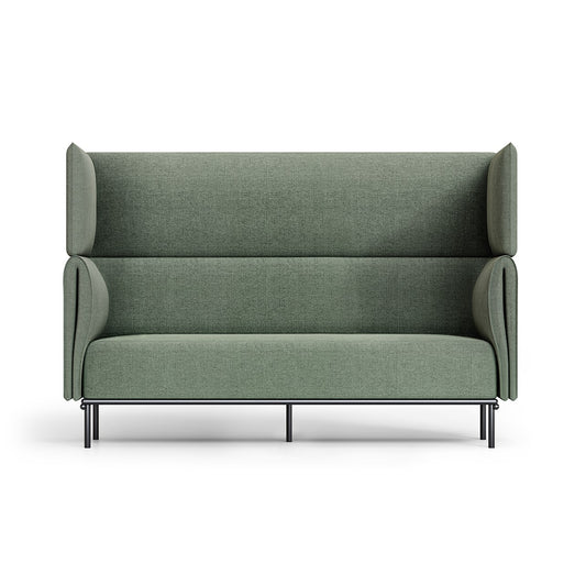 Front view of Velto 3 Seater Lounge with high back and black base