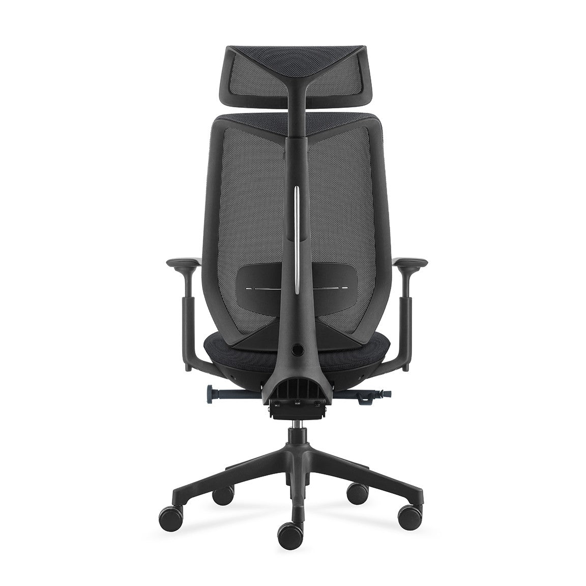 Rear view of Titan High Back Chair mesh back and lumbar support