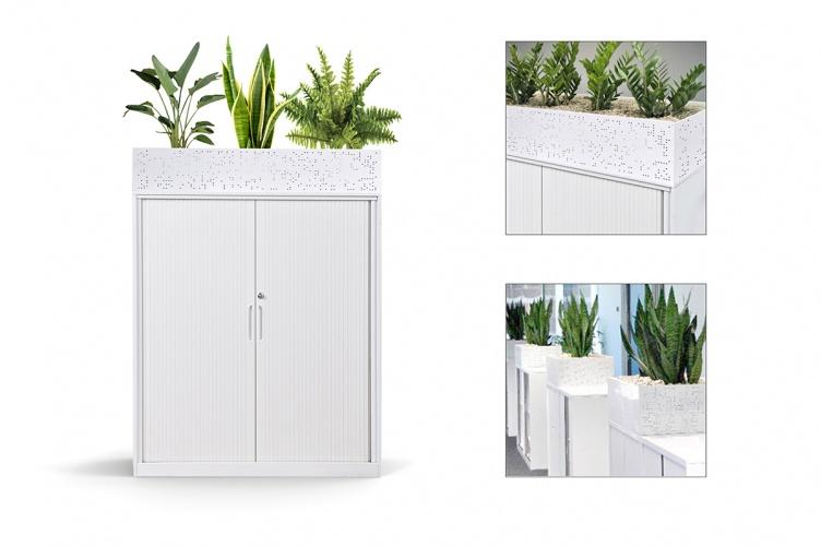 Lunar Metal Tambour Cabinet