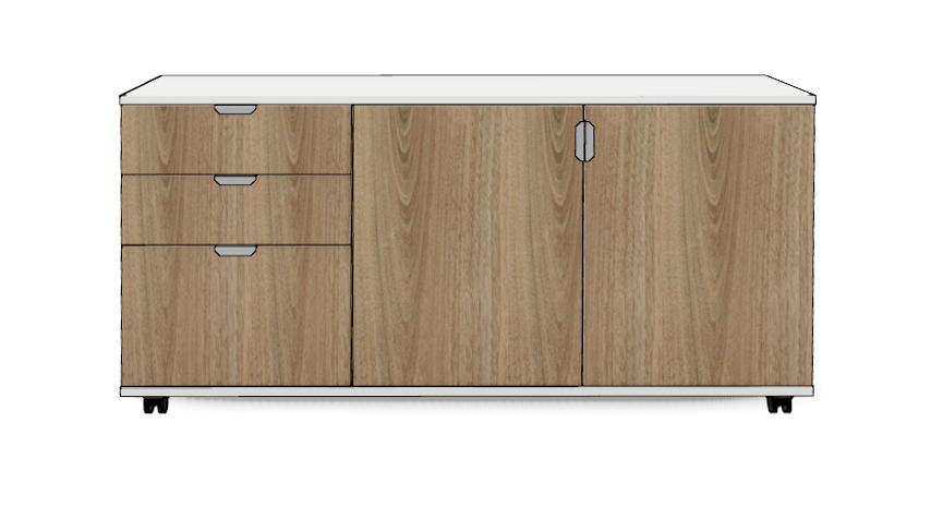 Mobile Pedestal + Cupboard