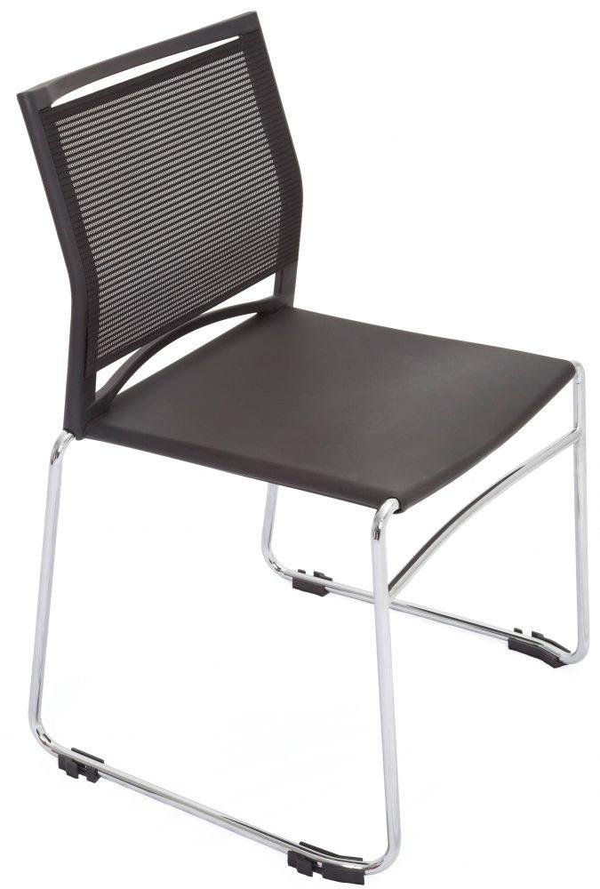 Rapidline PMV-BK Stackable Mesh Back Visitor Chair