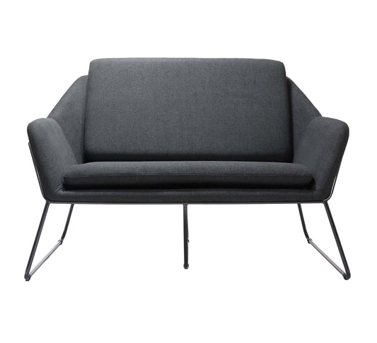 Cardinal Two Seater Arm Chair Hire in charcoal - primary view