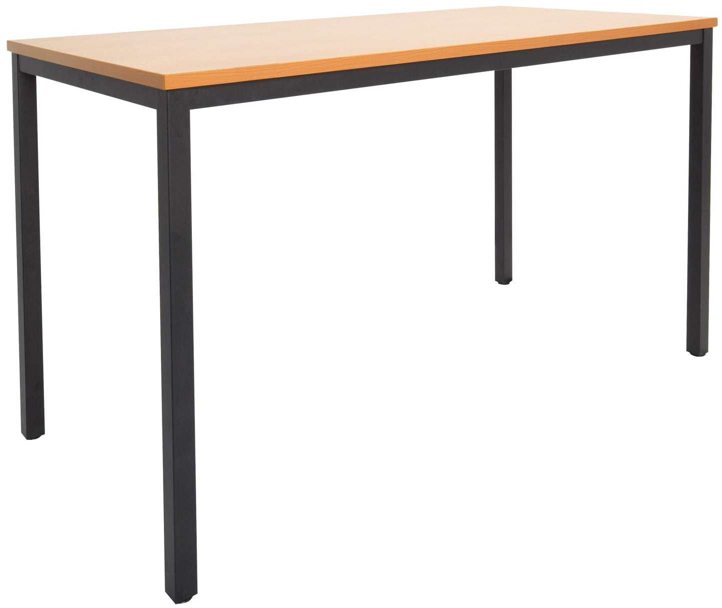 Drafting Height Steel Frame Table Beech Top & Black P/C Frame / 1800mm W x 900mm D product view for office furniture hire