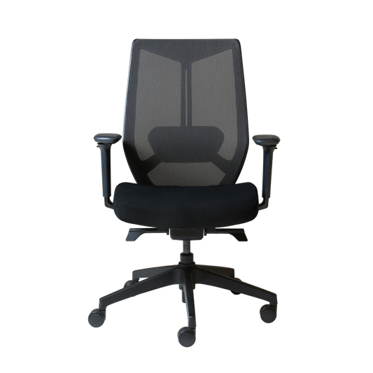 ARCO Chair in black mesh and fabric for commercial office hire