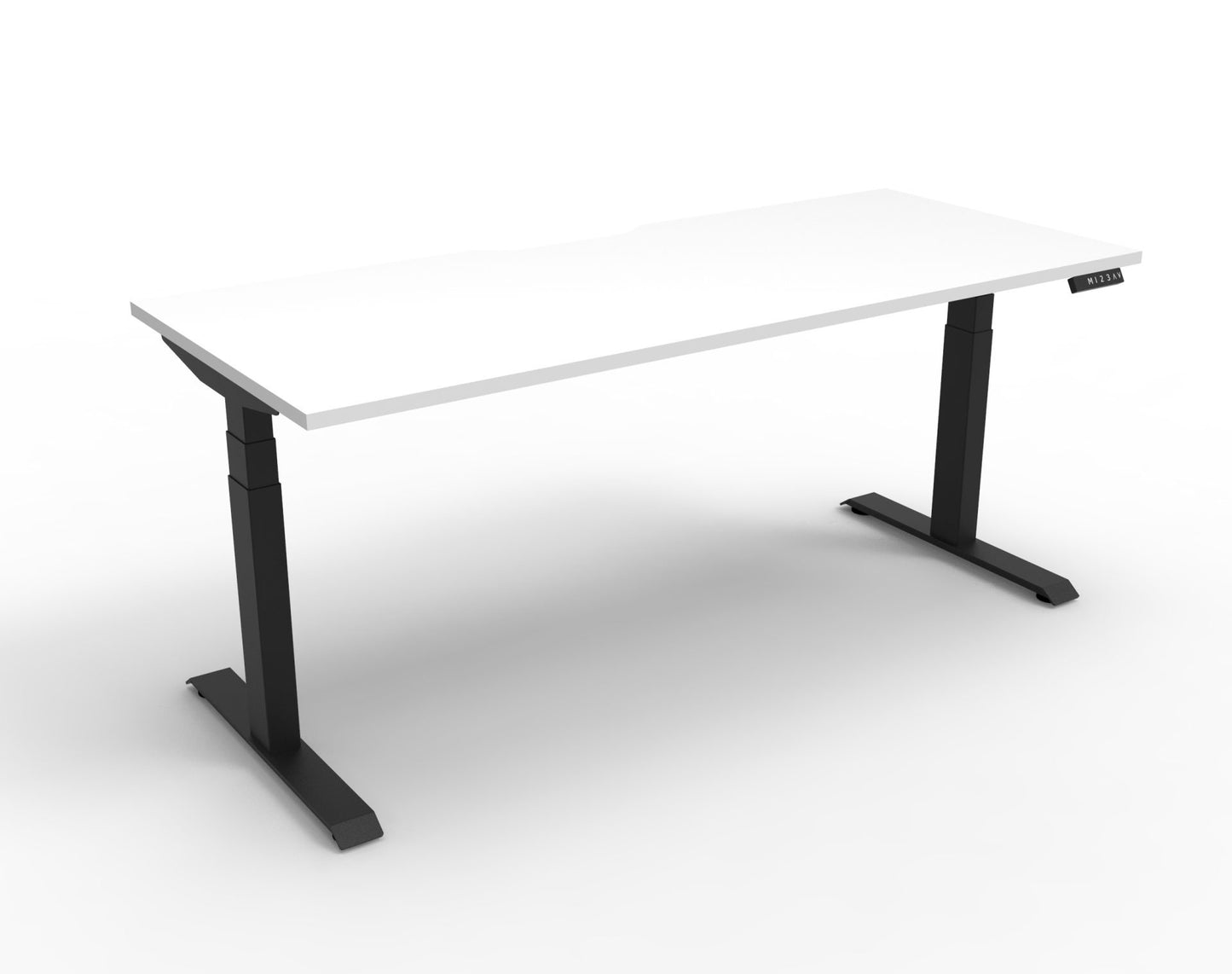 Boost+ Single Sided Workstation with Natural White top and Black Satin frame