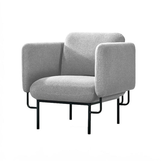 Capri 1 Seater Lounge in light grey fabric