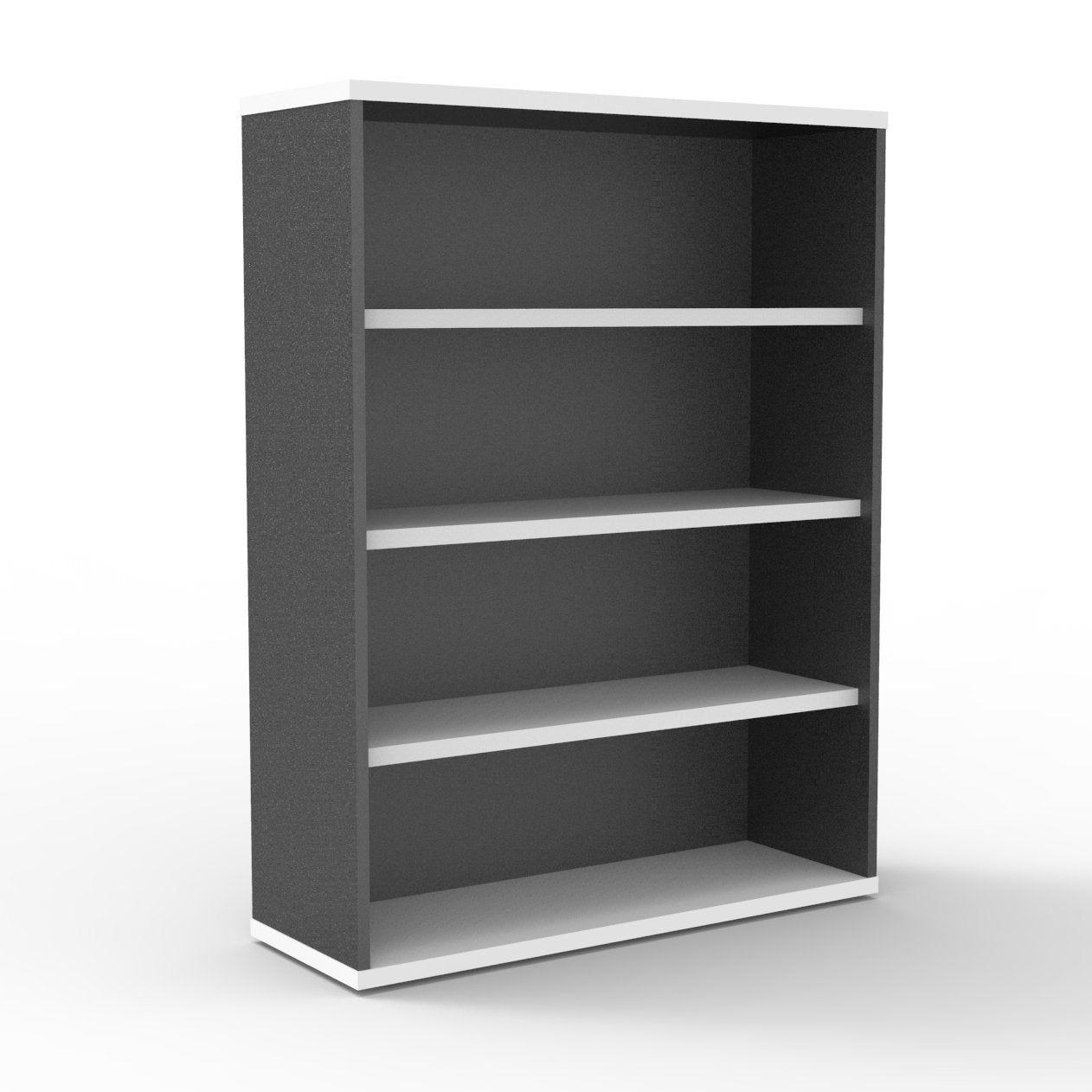 Rapid Worker Bookcase 1200mm H x 900mm W x 315mm D / Natural White & Ironstone product view for office furniture hire
