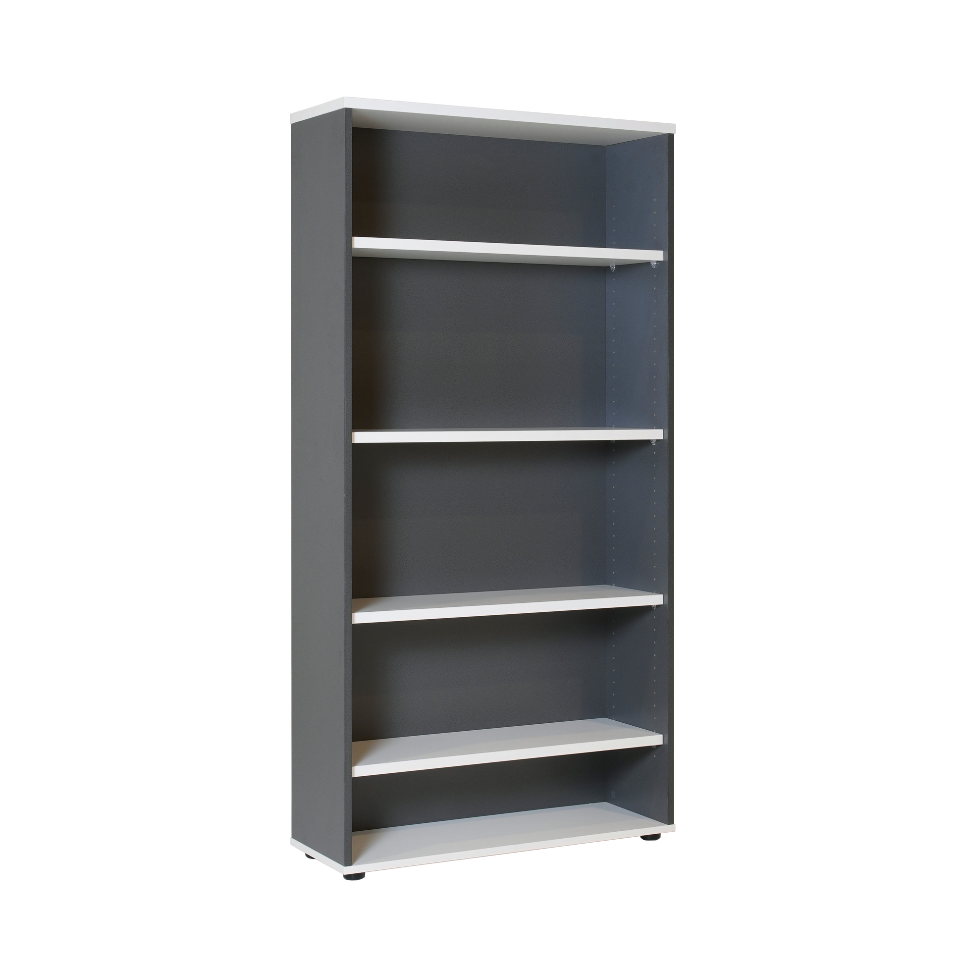 Rapid Worker Bookcase 1800mm H x 900mm W x 315mm D / Natural White & Ironstone product view for office furniture hire