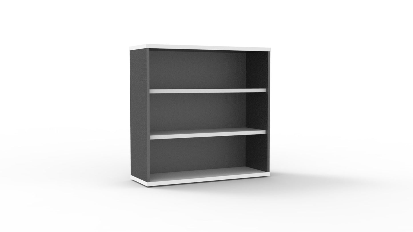 Rapid Worker Bookcase 900mm H x 900mm W x 315mm D / Natural White & Ironstone product view for office furniture hire