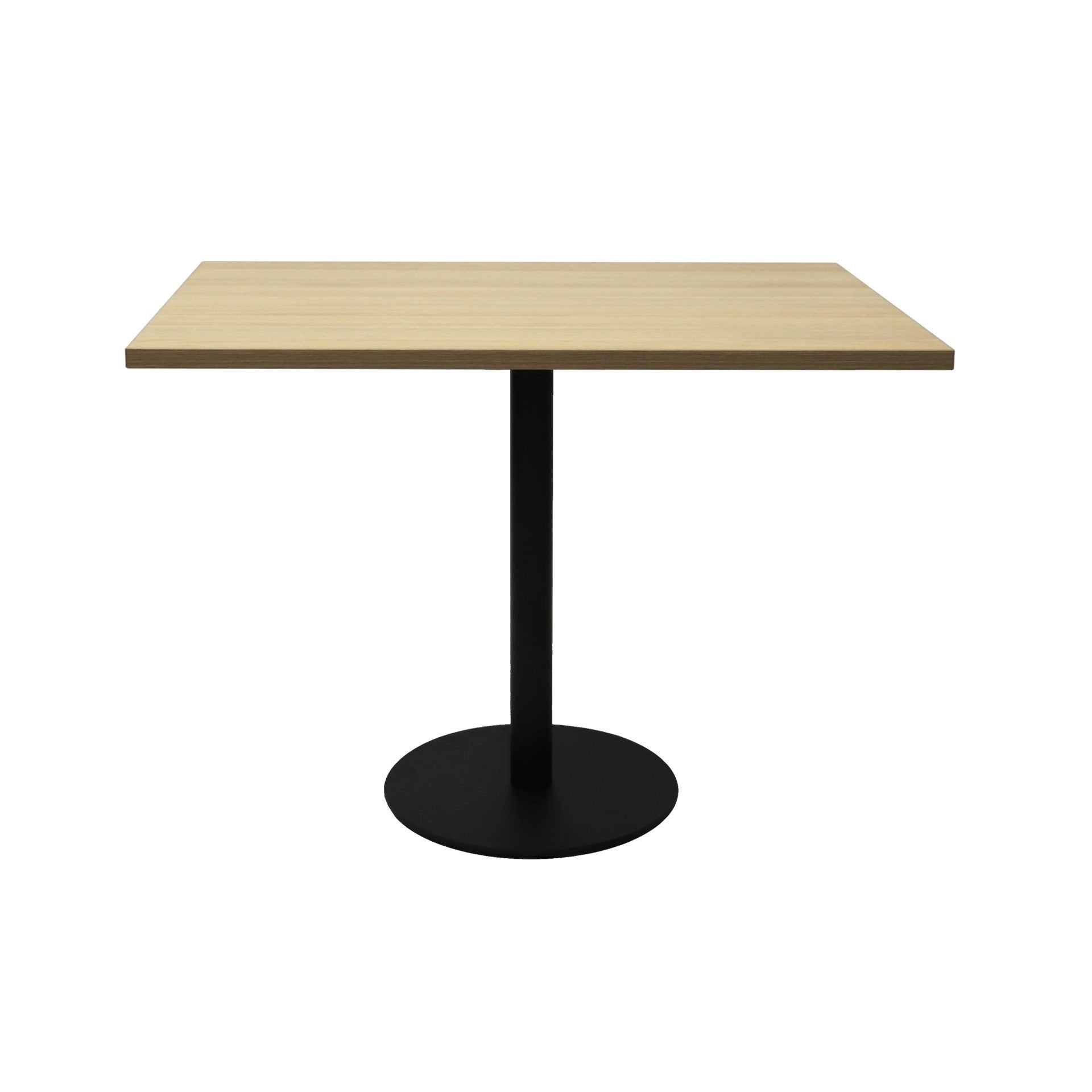 Estilo Square Meeting Table Natural Oak Top & Black Satin Base primary view for office furniture hire