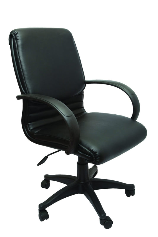 CL610 Medium Back PU Executive Chair in black for office hire