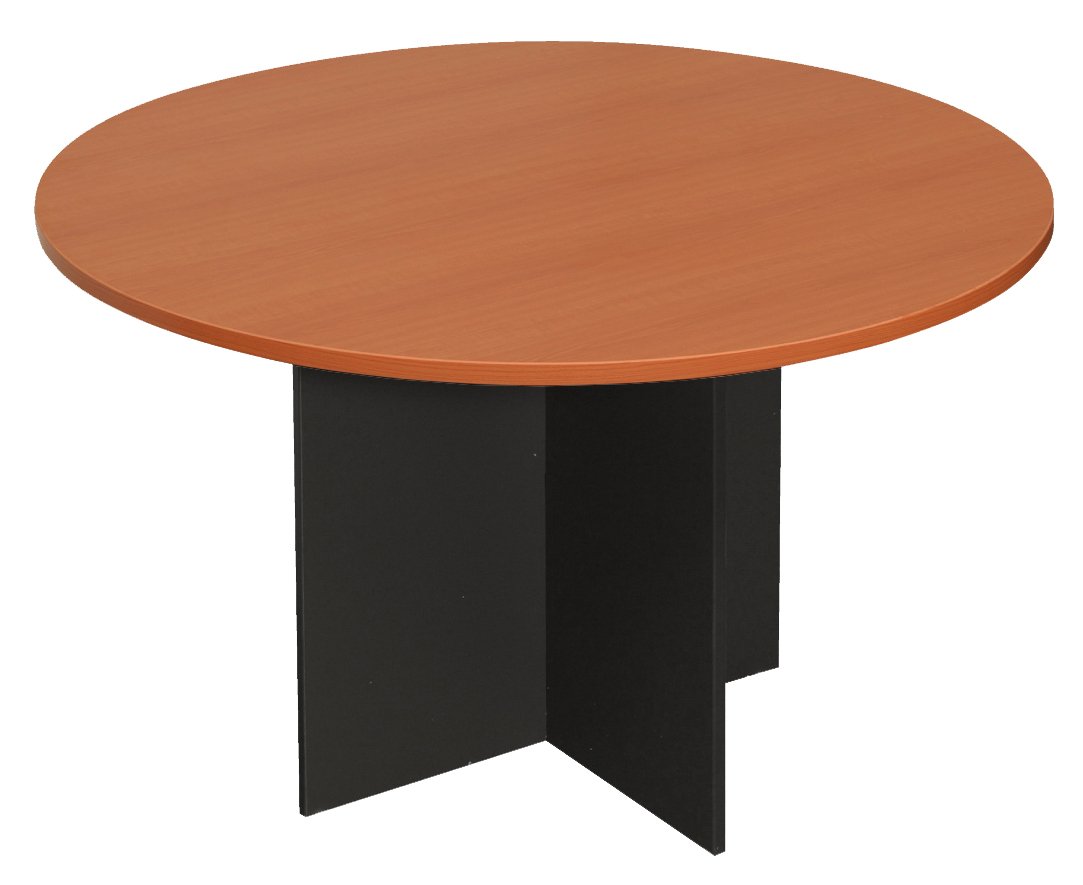 Rapid Worker Round Table Cherry Top & Ironstone Base / 900mm DIA product view for office furniture hire