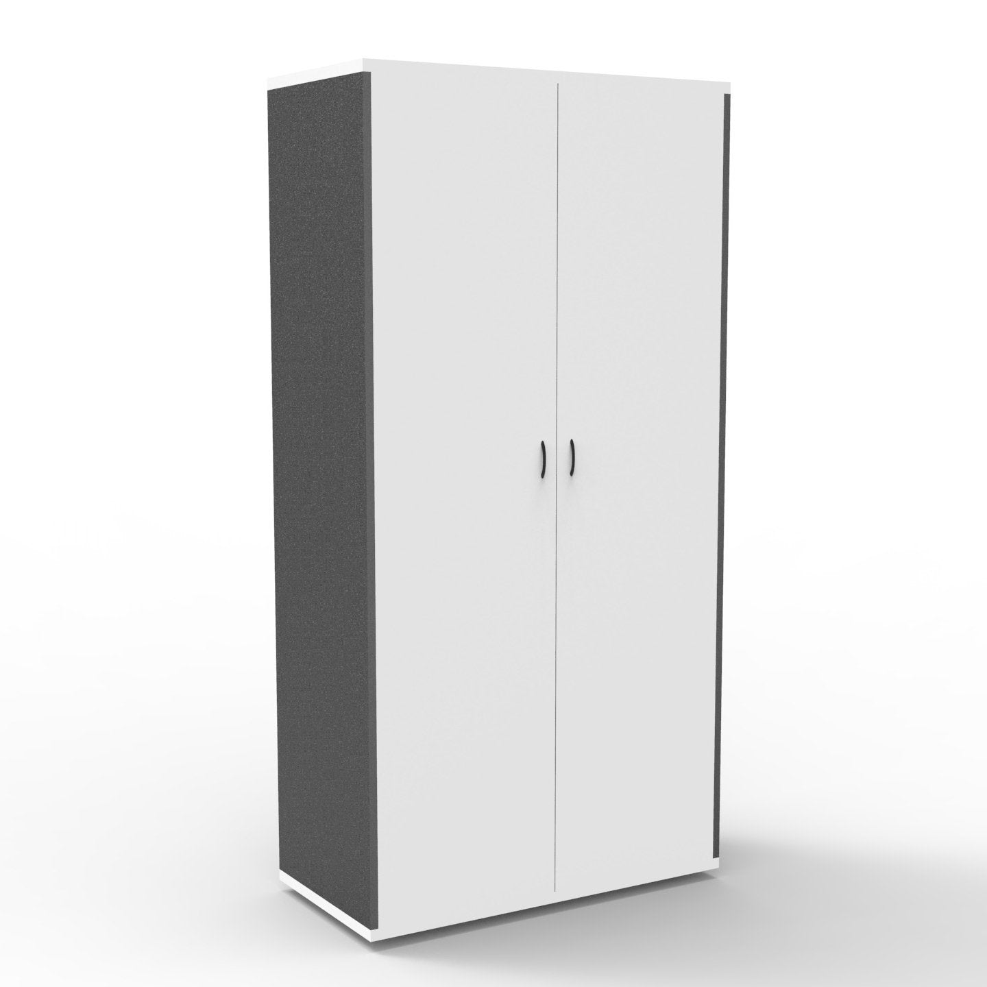 Rapid Worker Lockable Cupboard Natural White & Ironstone product view for office furniture hire