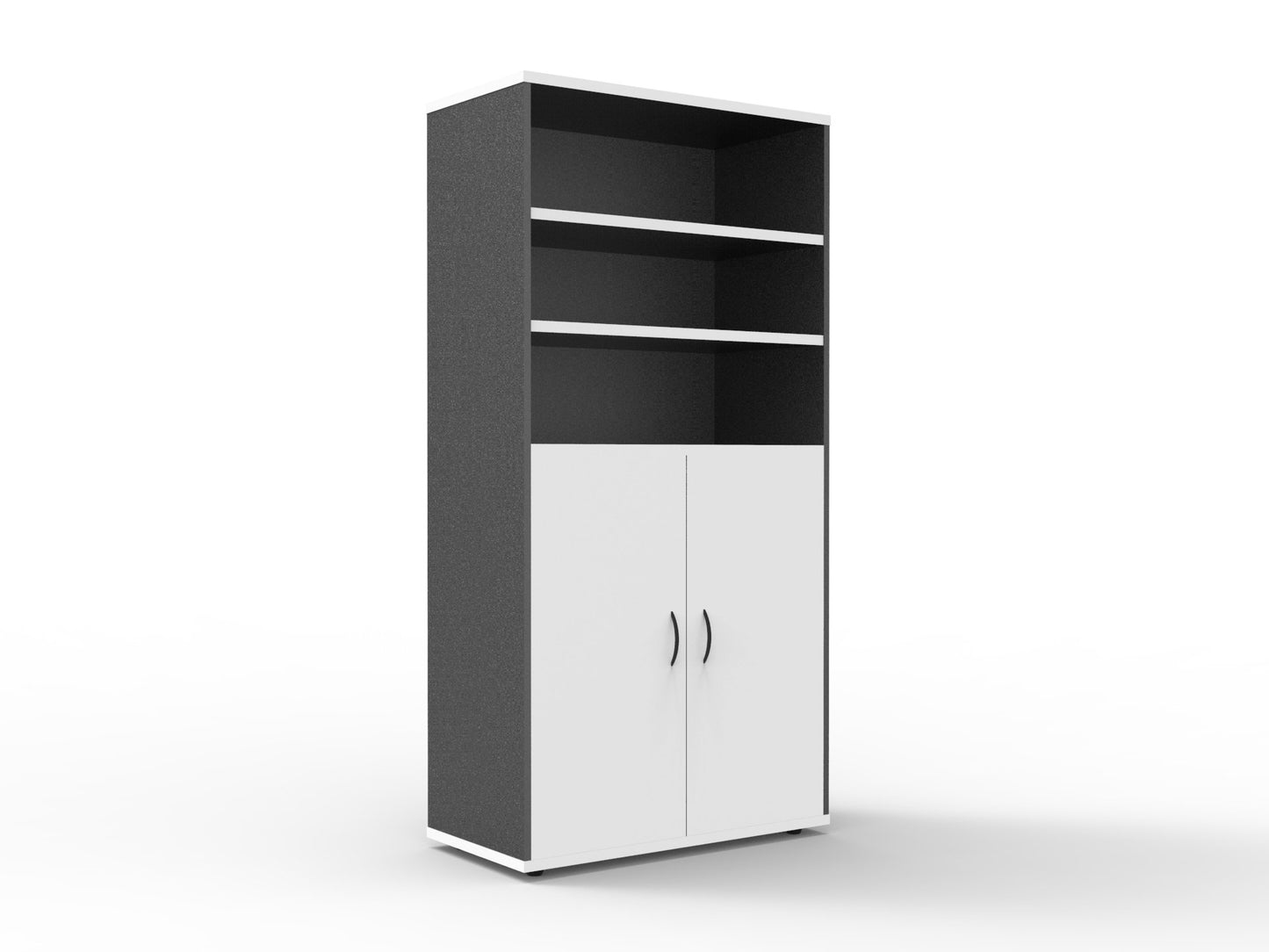 Rapid Worker Wall Unit Natural White & Ironstone product view for office furniture hire