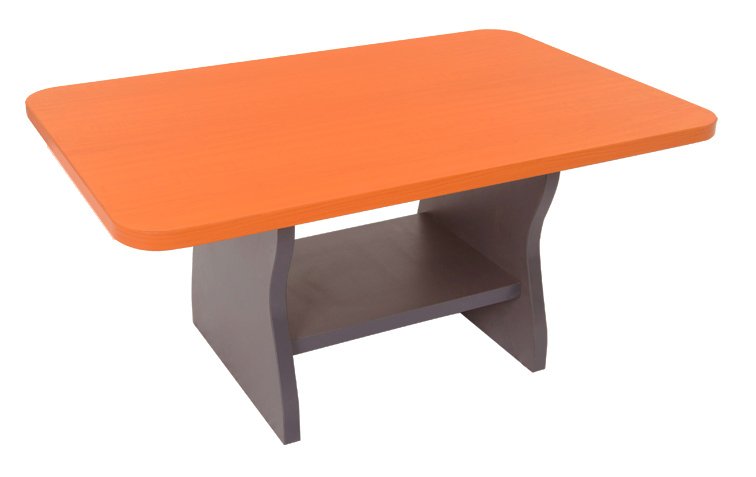 Rapid Worker Coffee Table Cherry Top & Ironstone Base product view for office furniture hire
