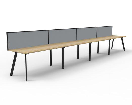 Eternity Single Sided Workstation natural oak finish primary view for office furniture hire