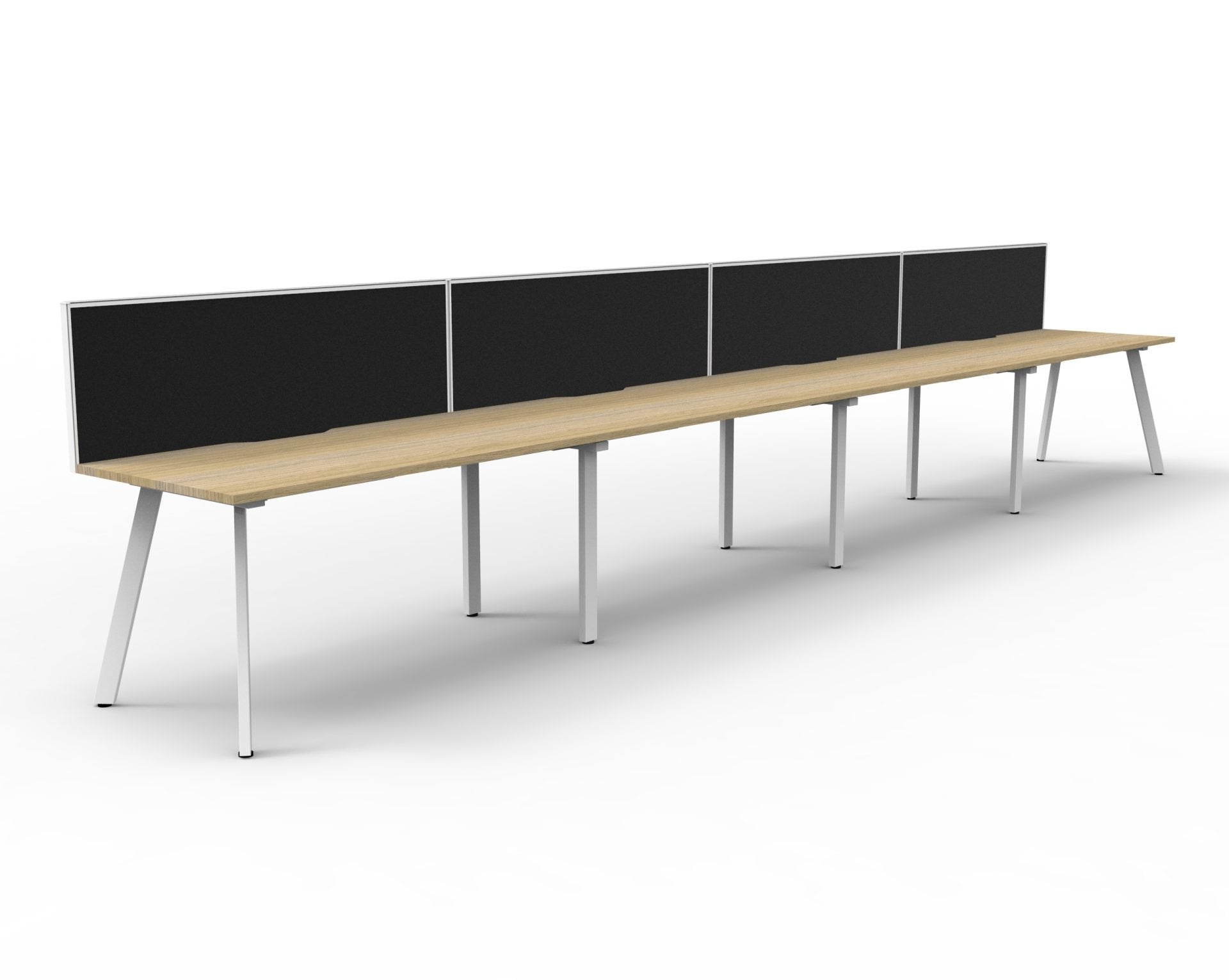 Eternity Single Sided Workstation natural oak finish product view for office furniture hire