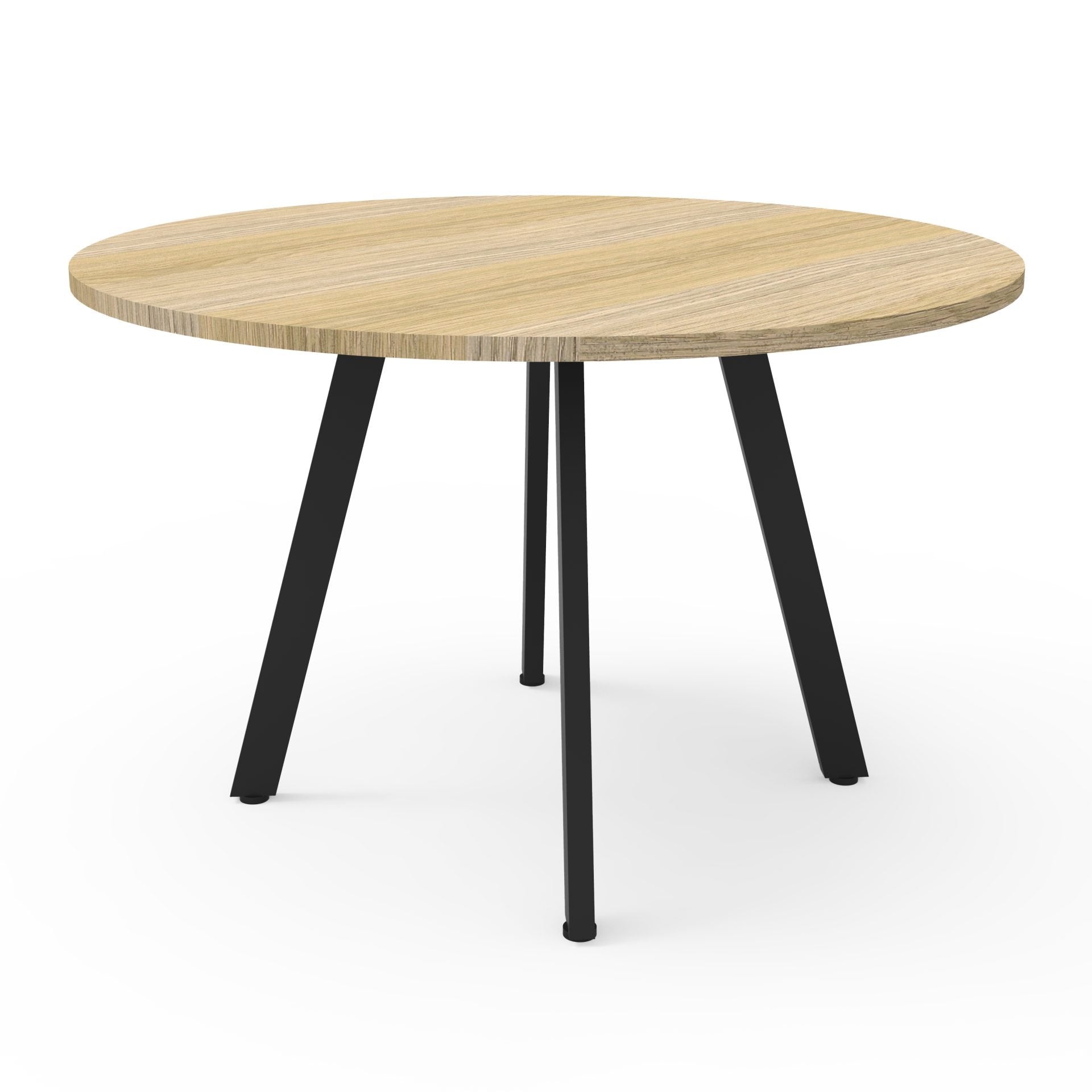 Eternity Meeting Table Round Black P/C / 1200mm DIA / Natural Oak primary view for office furniture hire