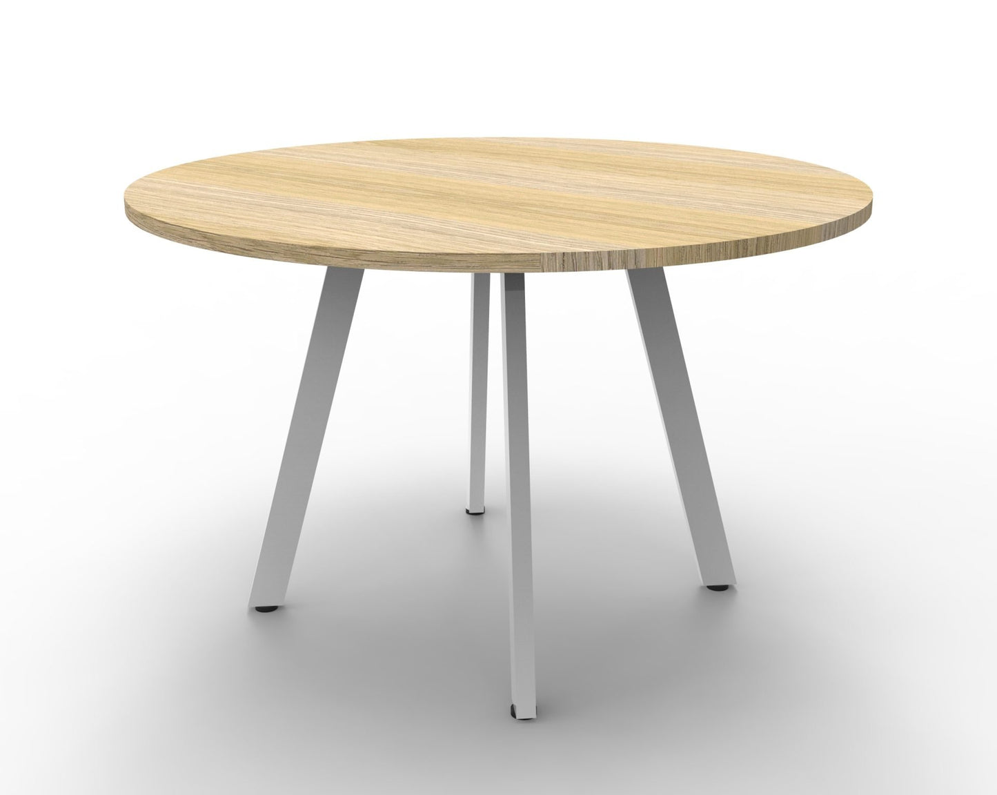 Eternity Meeting Table Round White P/C / 1200mm DIA / Natural Oak product view for office furniture hire