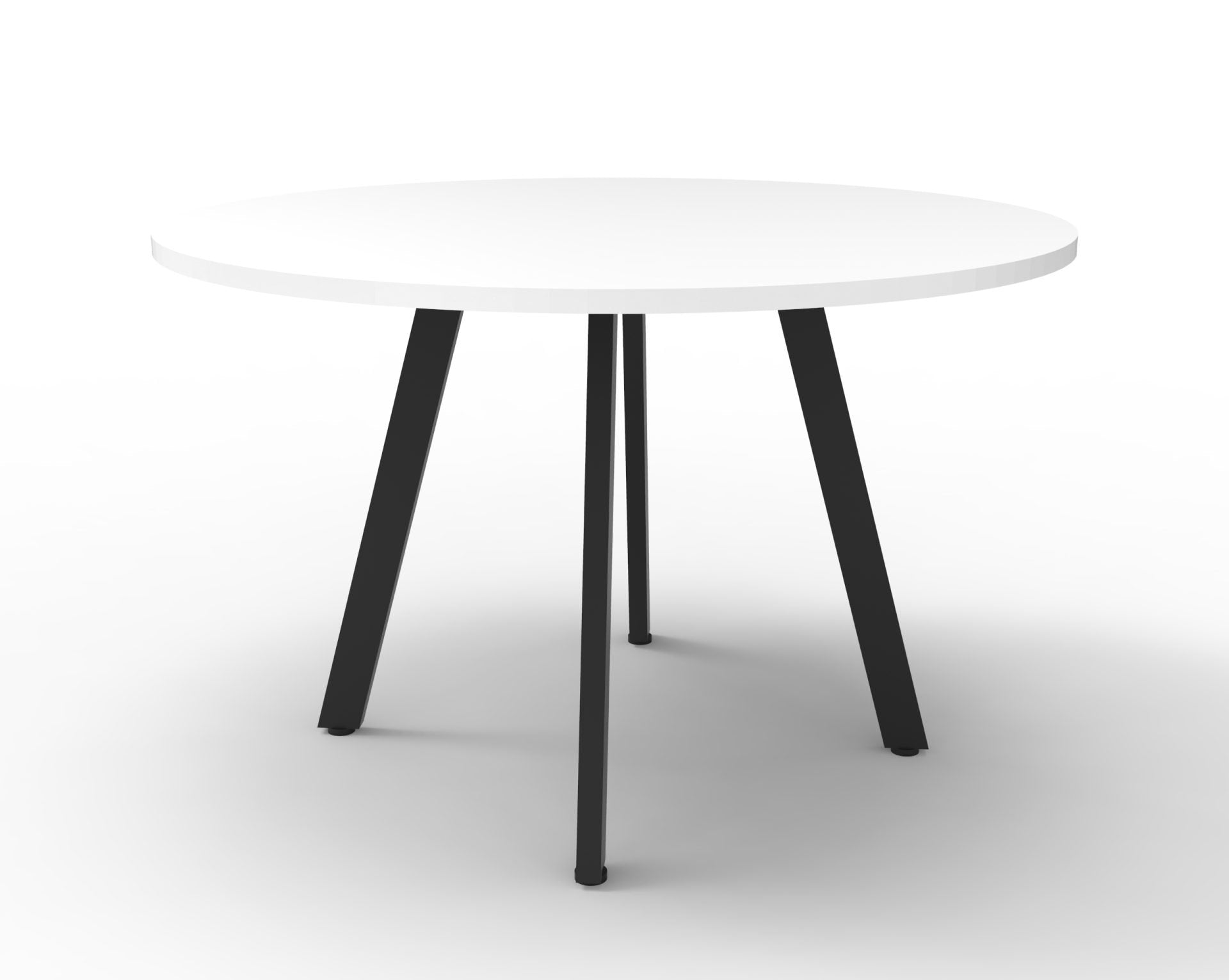 Eternity Meeting Table Round Black P/C / 1200mm DIA / Natural White product view for office furniture hire