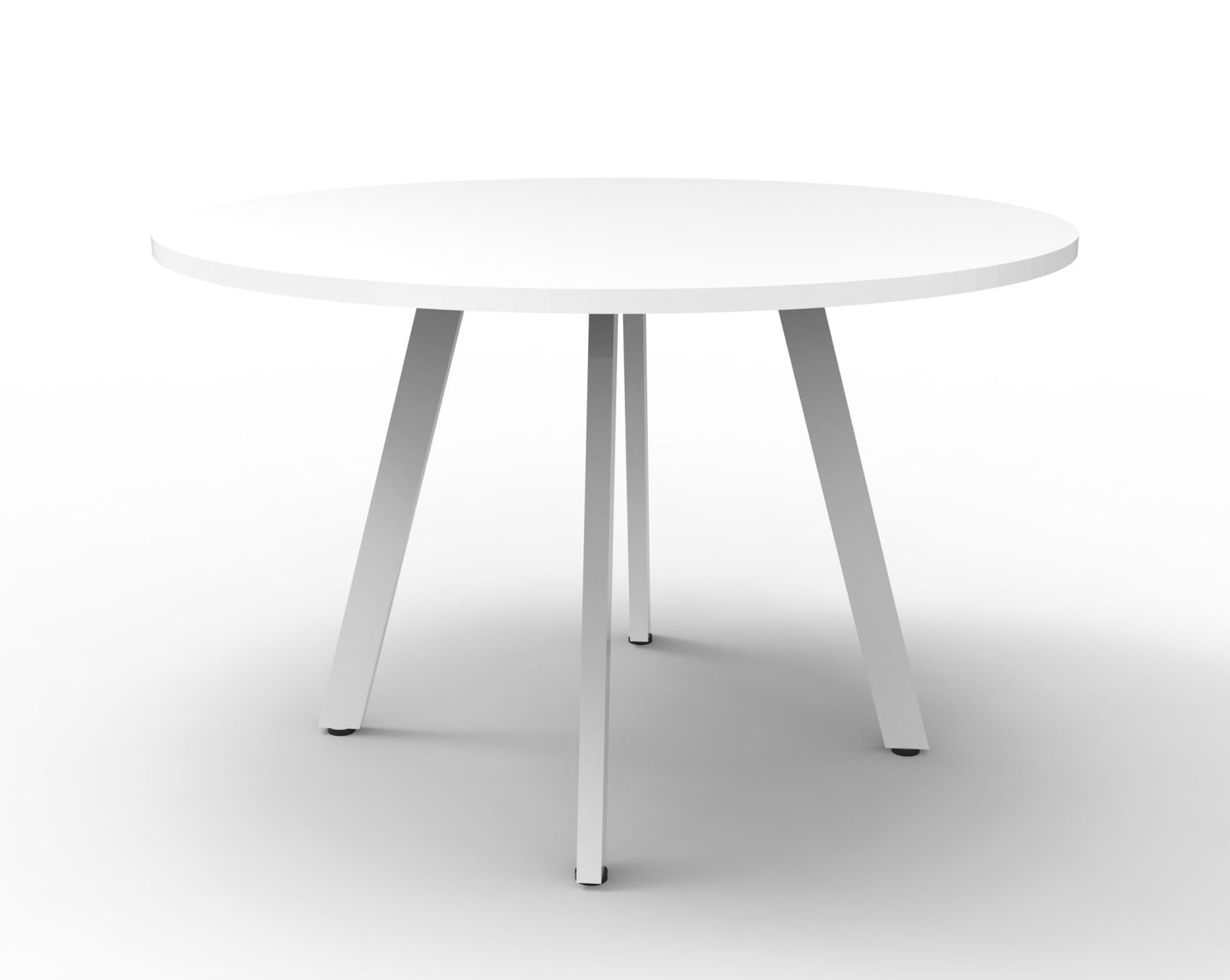 Eternity Meeting Table Round White P/C / 1200mm DIA / Natural White product view for office furniture hire