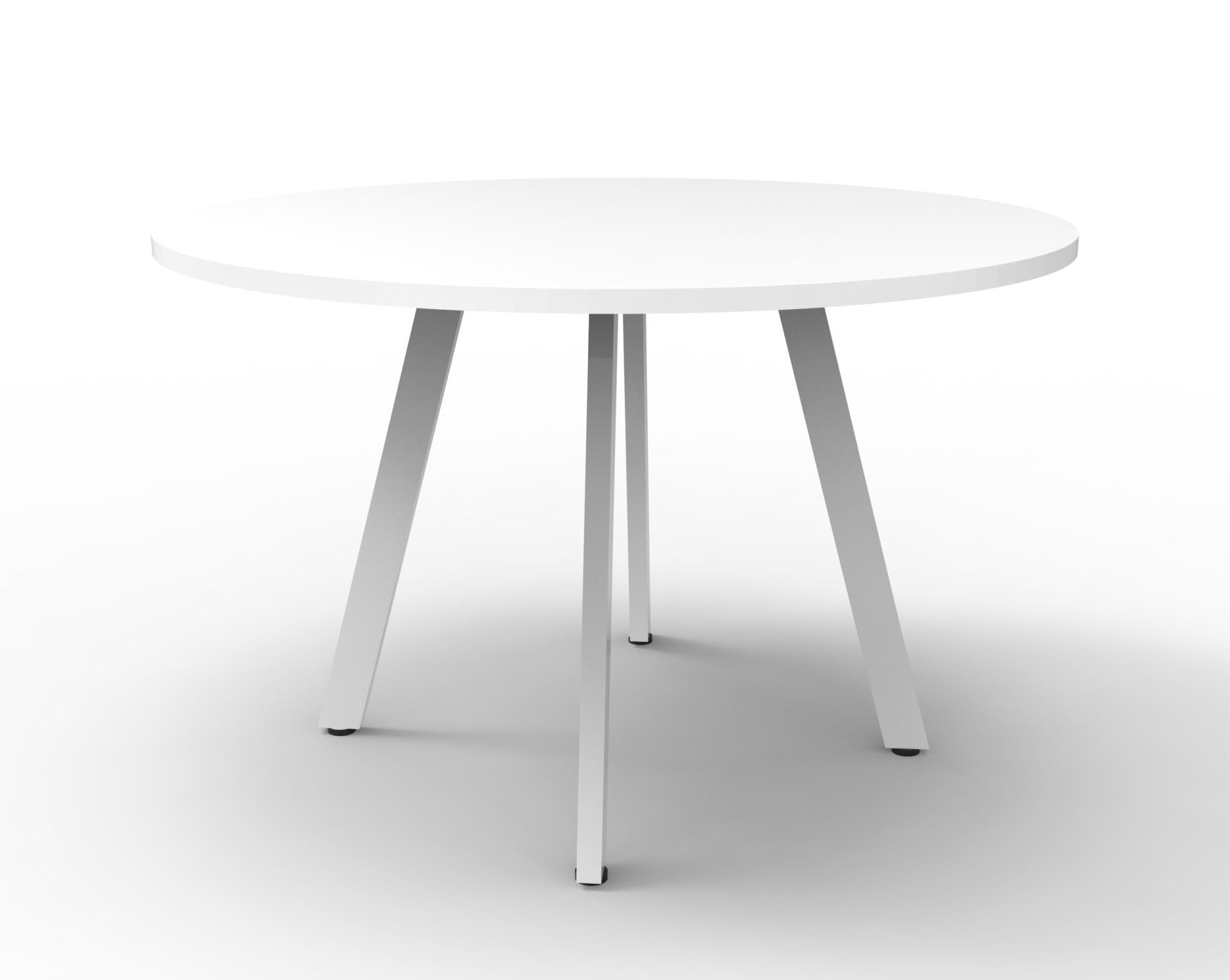 Eternity Meeting Table Round White P/C / 1200mm DIA / Natural White product view for office furniture hire