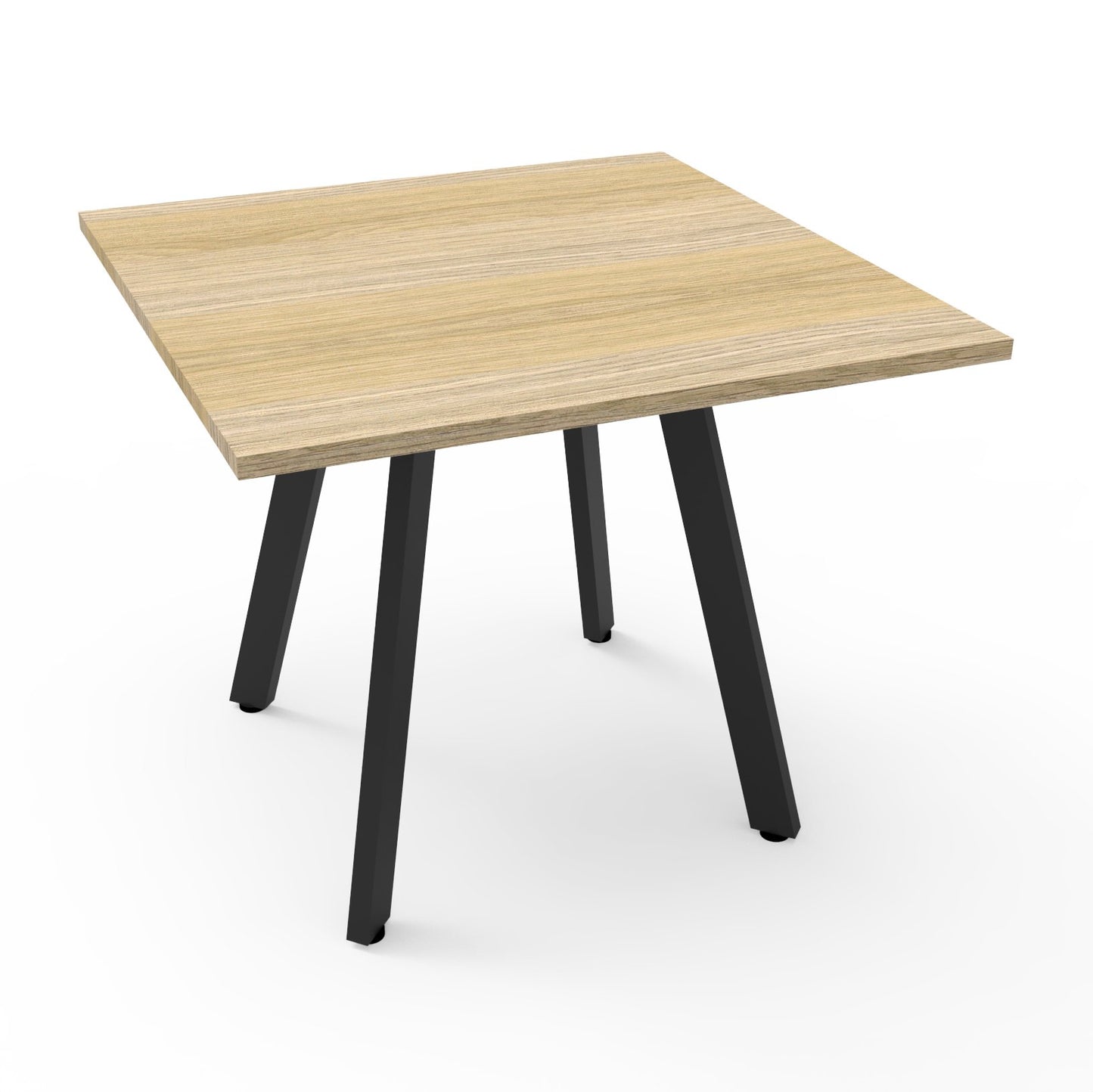 Eternity Meeting Table Square Natural Oak Top & Black Satin Base primary view for office furniture hire
