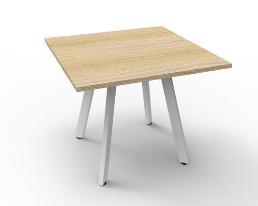 Eternity Meeting Table Square Hire in white - front view