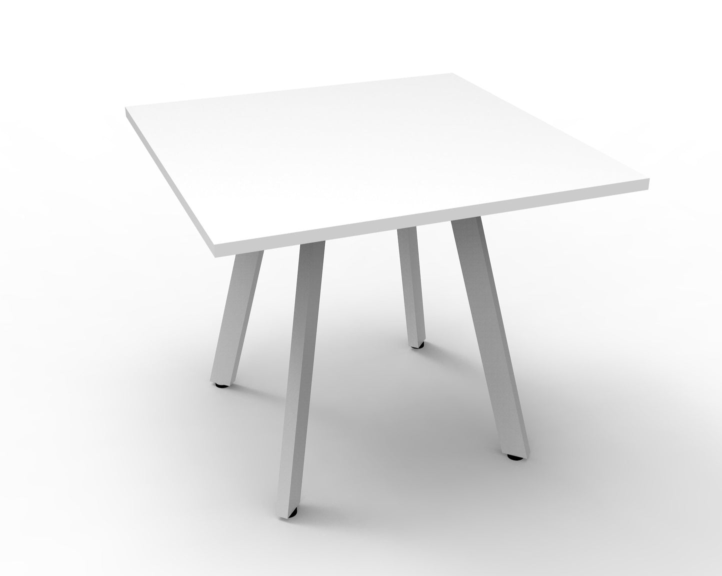 Eternity Meeting Table Square Natural White Top & White Satin Base product view for office furniture hire