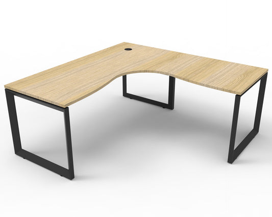 Infinity Loop Leg Corner Workstation Hire in black - primary view