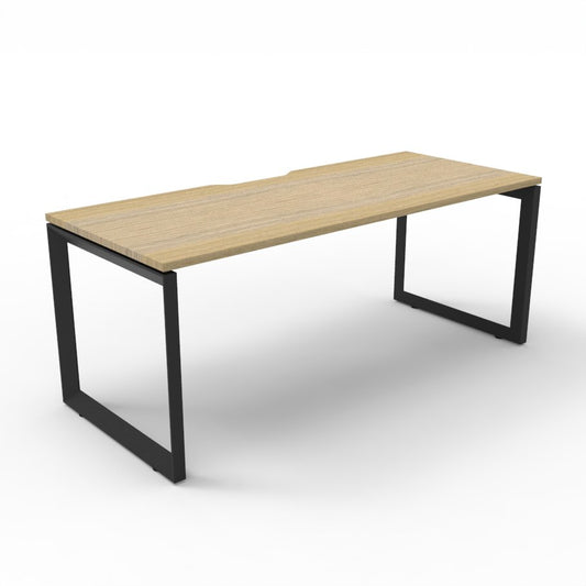 Infinity Single Sided Loop Leg Workstation natural oak finish primary view for office furniture hire