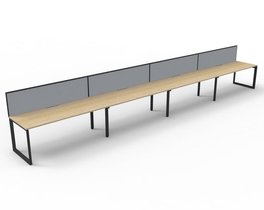 Infinity Single Sided Loop Leg Workstation natural oak finish product view for office furniture hire